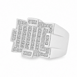 Silver Diamond Crown Ring 25651