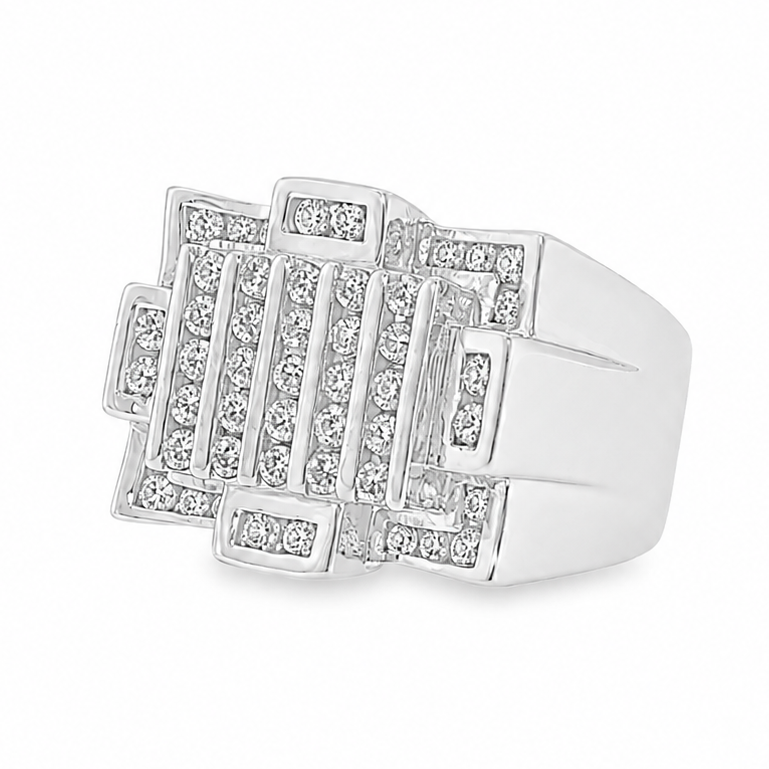 Silver Diamond Crown Ring 25651
