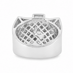 Silver Diamond Crown Ring 25651