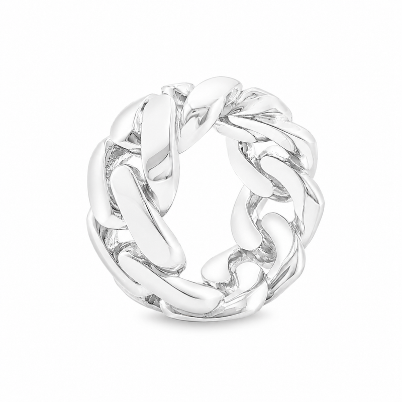 .925 Silver 14-15 mm Miami Cuban Link Ring 67414