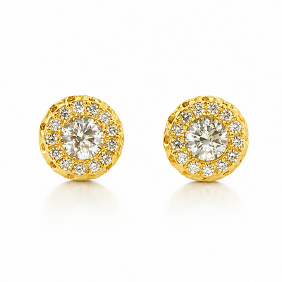 14K Gold Diamond Stud Earrings 65824