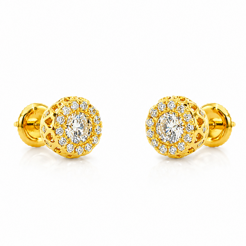 14K Gold Diamond Stud Earrings 65824
