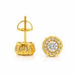 14K Gold Diamond Stud Earrings 65824