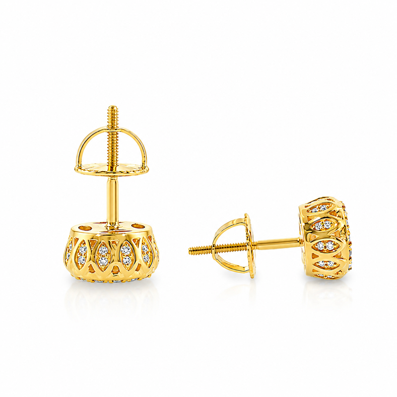 14K Gold Diamond Stud Earrings 65824