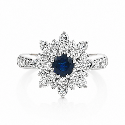 Sapphire & Diamond Bouquet Ring 32017