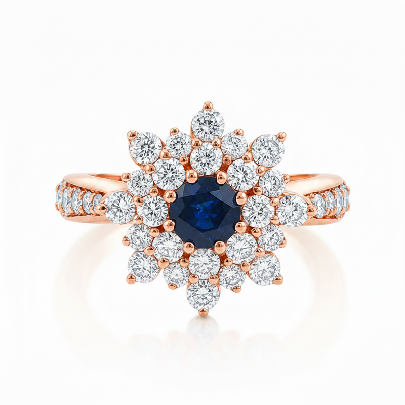 Sapphire & Diamond Bouquet Ring 32017