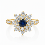 Sapphire & Diamond Bouquet Ring 32017