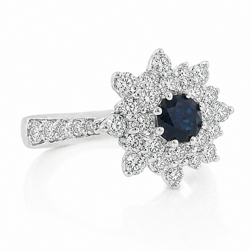 Sapphire & Diamond Bouquet Ring 32017