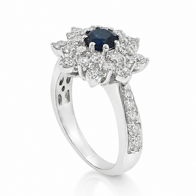 Sapphire & Diamond Bouquet Ring 32017
