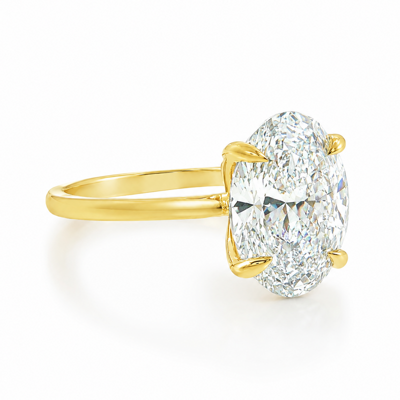 Oval Lab Grown Diamond Solitaire Engagement Ring 68285