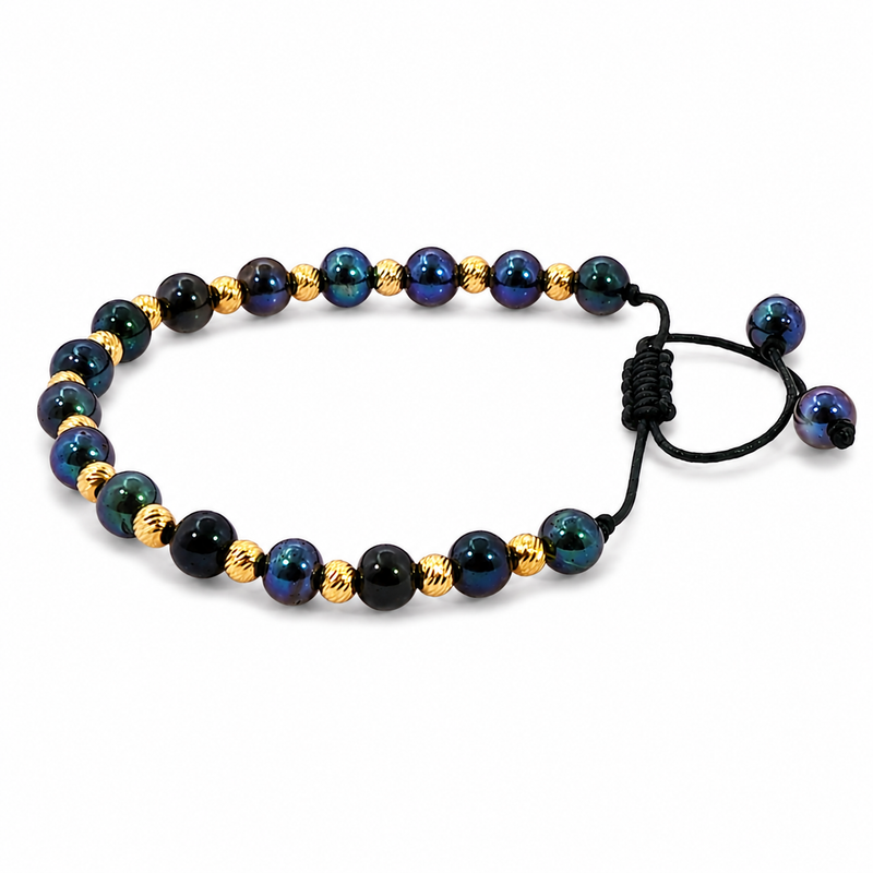 Black Pearl Bead Accent Bracelet 71496