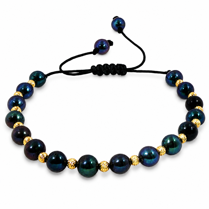 Black Pearl Bead Accent Bracelet 71496