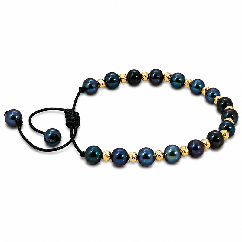 Black Pearl Bead Accent Bracelet 71496