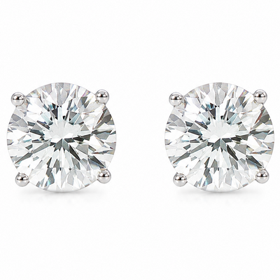 .925 Silver Diamond Earrings 4.0 Ct 71509