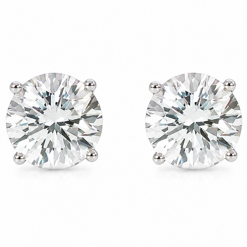 .925 Silver Diamond Earrings 4.0 Ct 71509