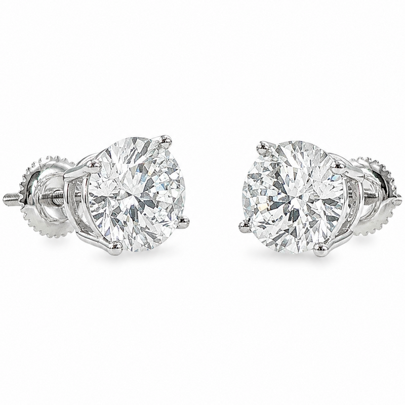 .925 Silver Diamond Earrings 4.0 Ct 71509