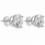 .925 Silver Diamond Earrings 4.0 Ct 71509