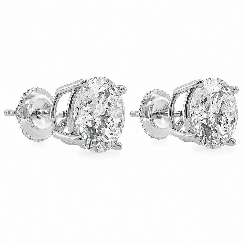 .925 Silver Diamond Earrings 4.0 Ct 71509