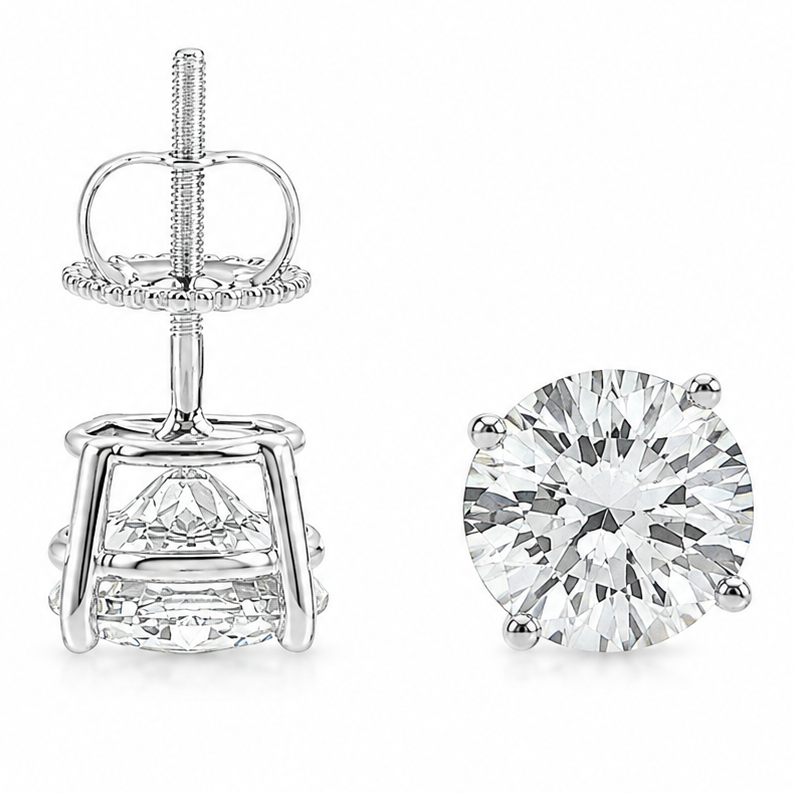 .925 Silver Diamond Earrings 4.0 Ct 71509