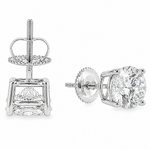.925 Silver Diamond Earrings 4.0 Ct 71509