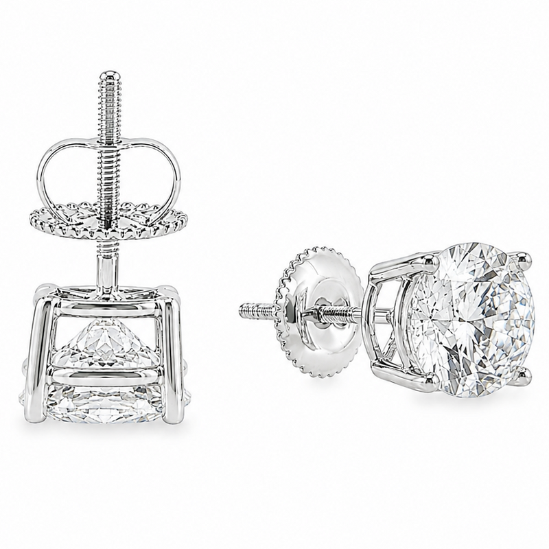 .925 Silver Diamond Earrings 4.0 Ct 71509