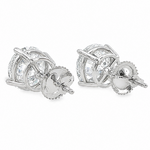 .925 Silver Diamond Earrings 4.0 Ct 71509