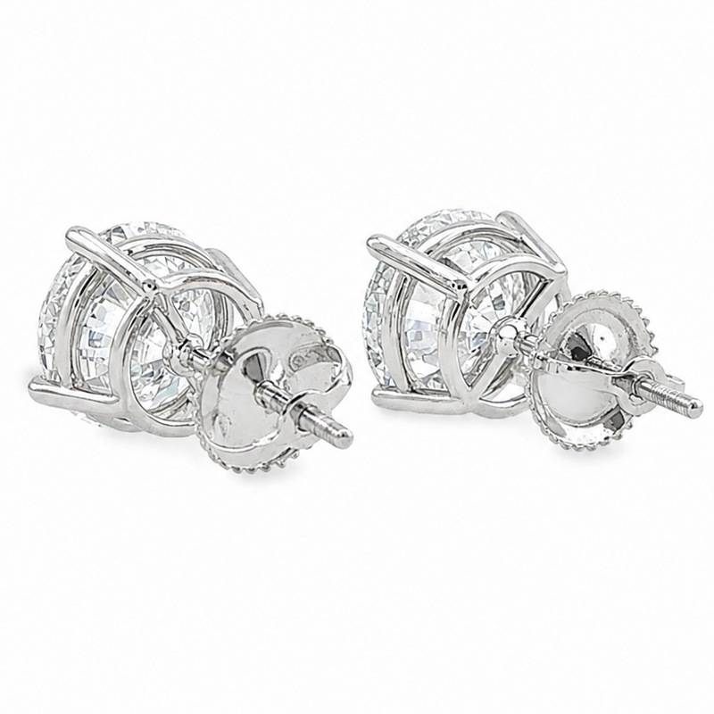 .925 Silver Diamond Earrings 4.0 Ct 71509