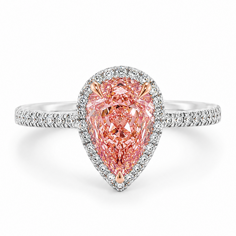 Pink Pear Shape Engagement Ring 71516