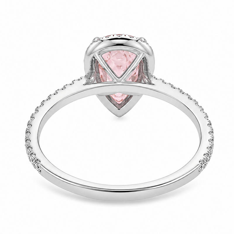 Pink Pear Shape Engagement Ring 71516