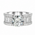 Princess & Baguette Engagement Ring 71503