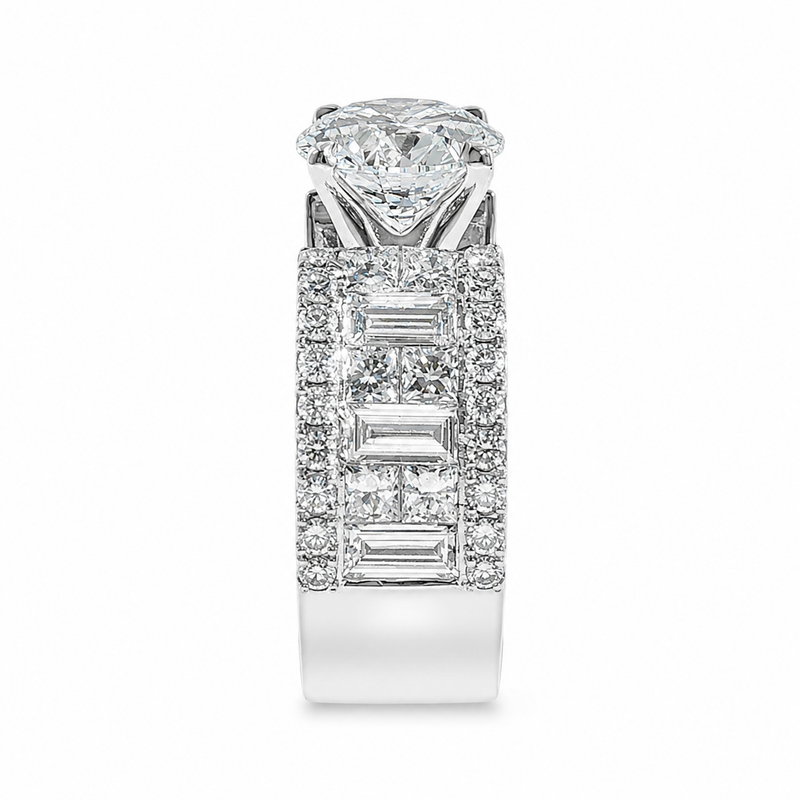 Princess & Baguette Engagement Ring 71503