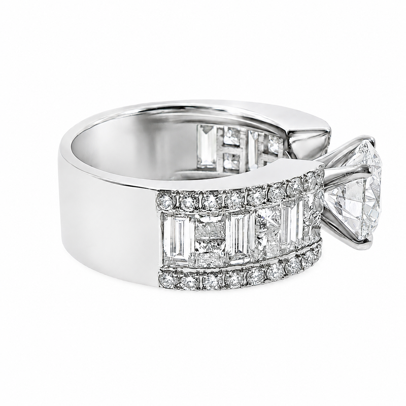 Princess & Baguette Engagement Ring 71503