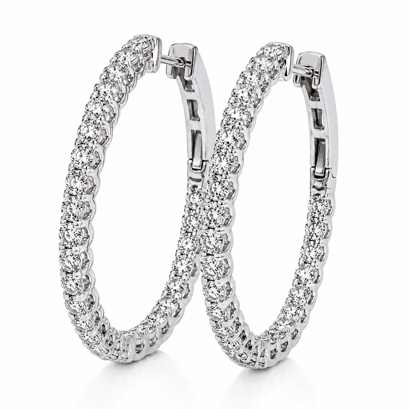 Halo Luxe Inside-Out Diamond Hoops 71522