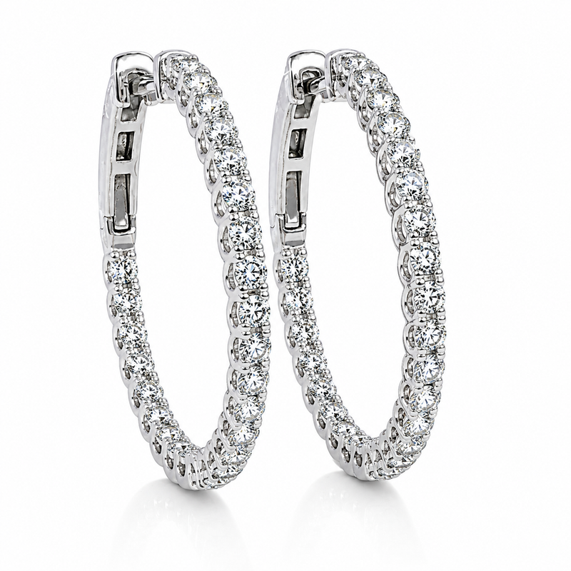 Halo Luxe Inside-Out Diamond Hoops 71522