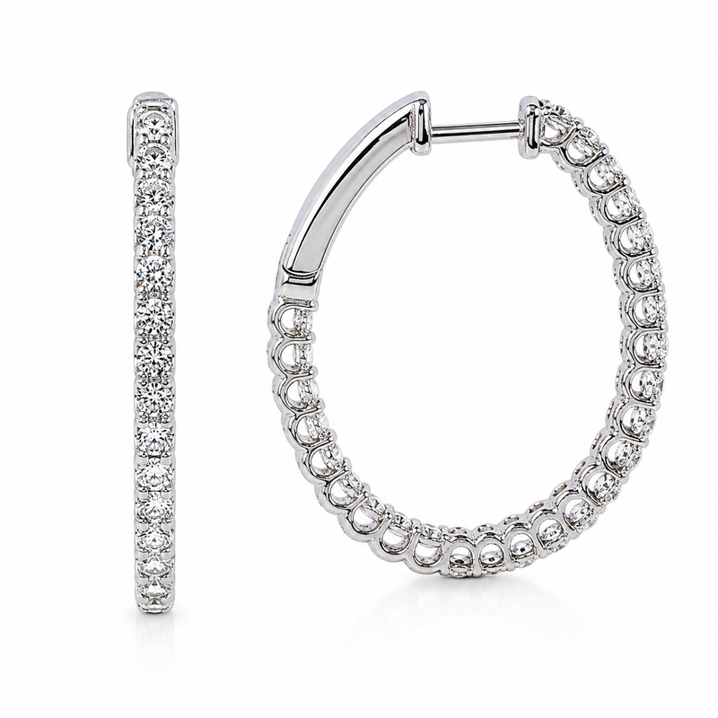 Halo Luxe Inside-Out Diamond Hoops 71522