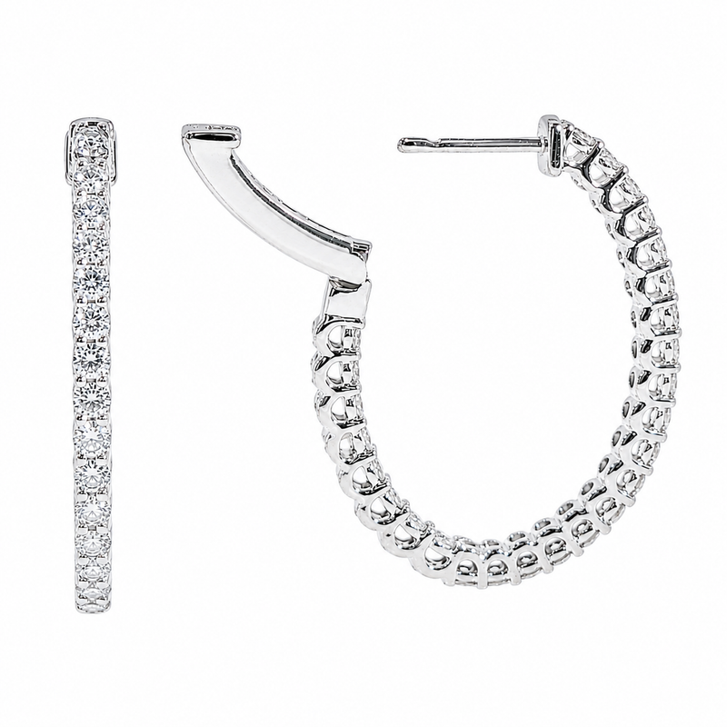 Halo Luxe Inside-Out Diamond Hoops 71522