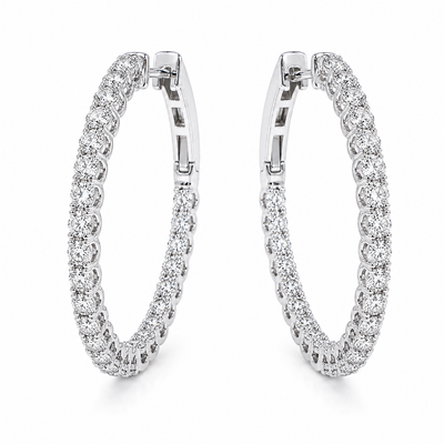 Halo Luxe Inside-Out Diamond Hoops 71522