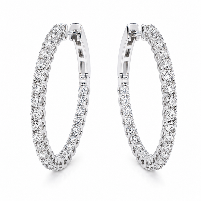 Halo Luxe Inside-Out Diamond Hoops 71522