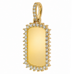 14k Yellow Gold Customizable Dog Tag Pendant 64643