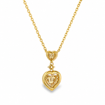 18K Gold Heart Baguette Diamond Necklace 68504