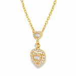 18K Gold Heart Baguette Diamond Necklace 68504