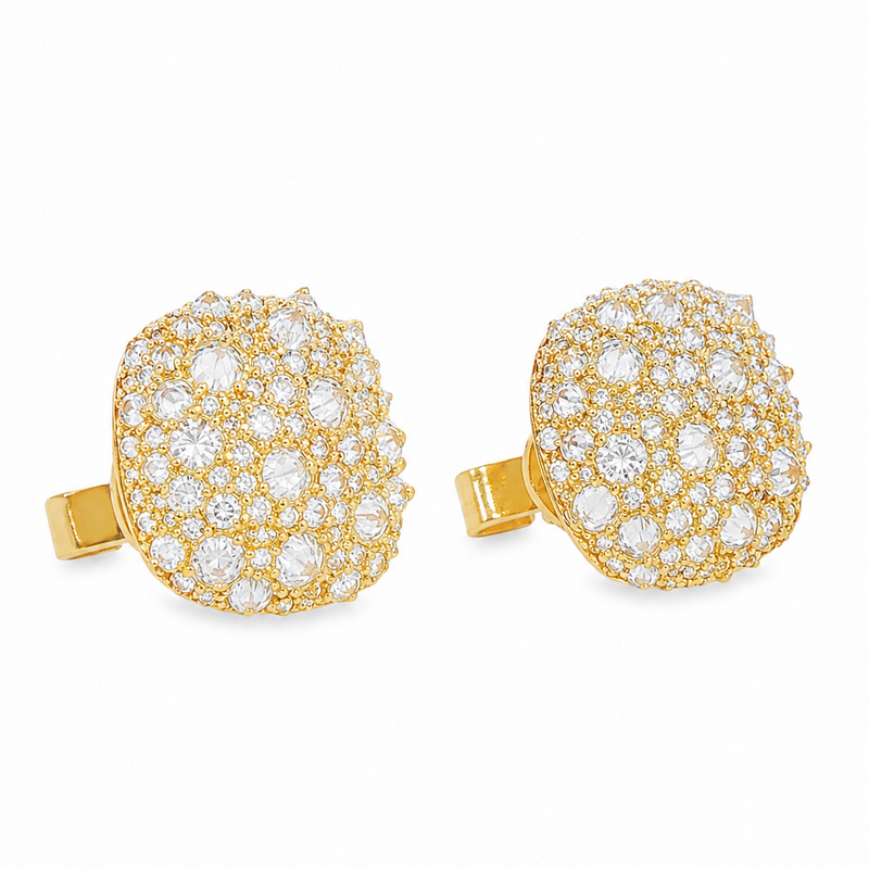 Upside Down Cushion Diamond Earrings 71455