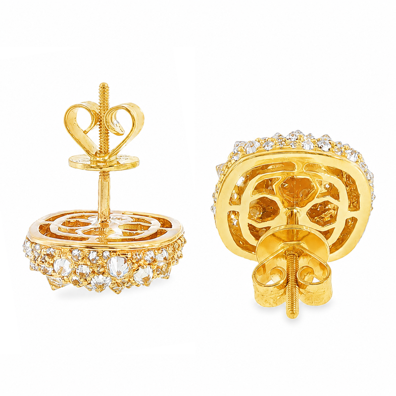 Upside Down Cushion Diamond Earrings 71455