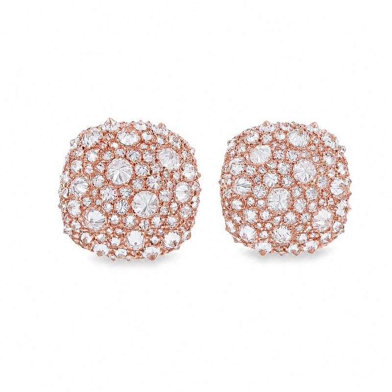 Upside Down Cushion Diamond Earrings 71455