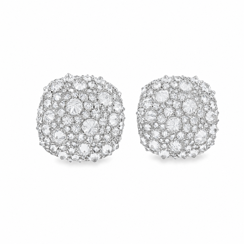 Upside Down Cushion Diamond Earrings 71455