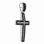 Black and White Diamond Cross Crucifix 26331