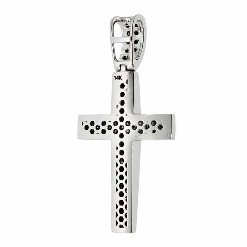 Black and White Diamond Cross Crucifix 26331