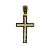 Black and White Diamond Cross Crucifix 26331