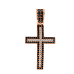 Black and White Diamond Cross Crucifix 26331