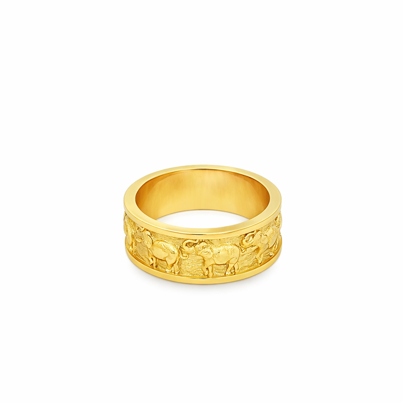Gold Elephant Relief Band 71120